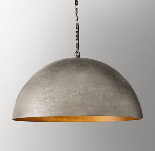 Grady Cast Metal Domed Pendant - Pewter