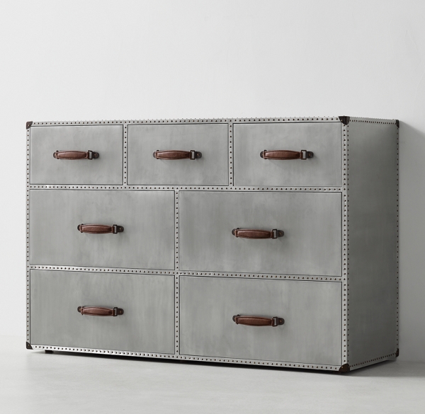 Riveted Aluminum Trunk Wide Dresser