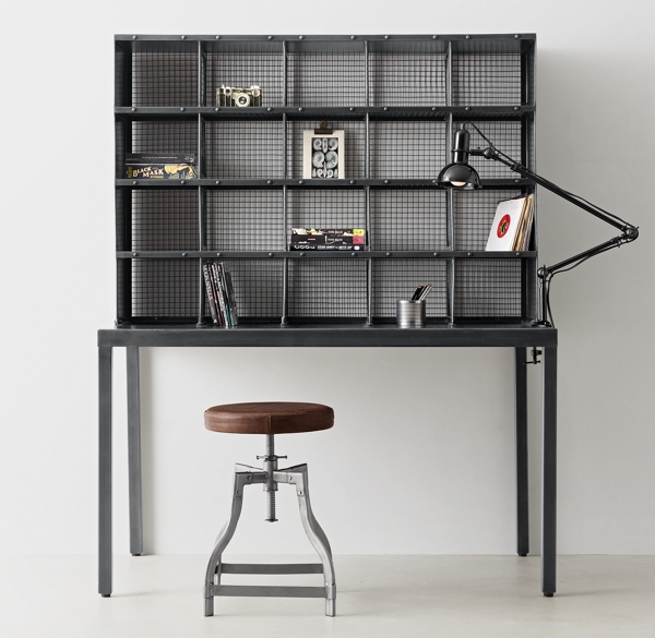 Iron Postal Desk & Hutch Set