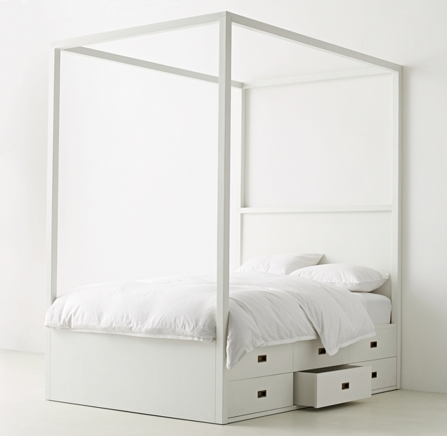 Avalon 6-Drawer Storage Canopy Bed