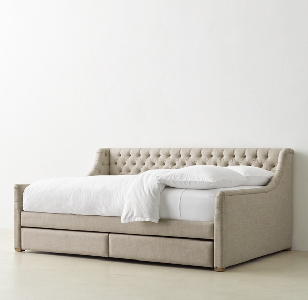 Devyn Tufted Storage Daybed Oak