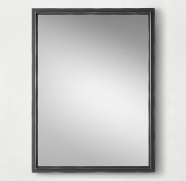 Rimmed Metal Dresser Mirror Aged Steel