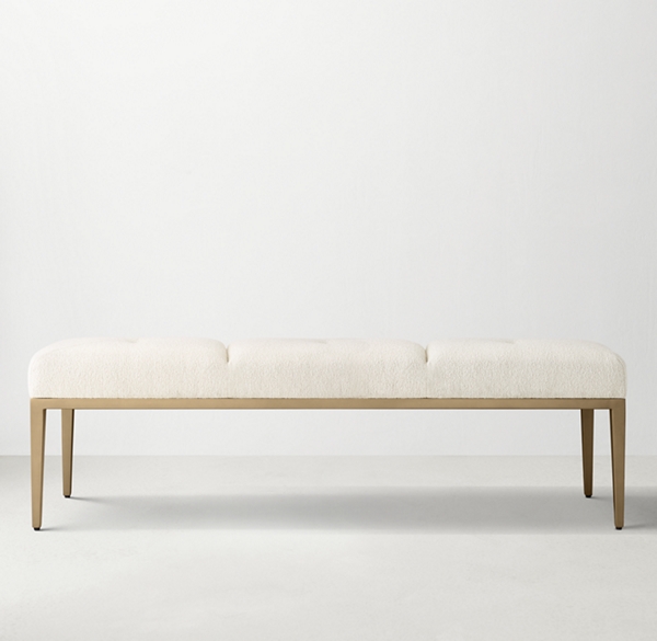 Emi Tufted Bench Aged Brass