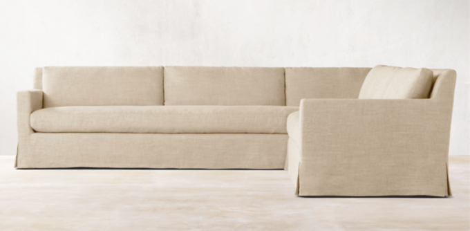 Belgian Slipcovered Track Arm Sectional