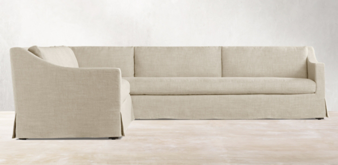 Belgian Slipcovered Classic Slope Arm Sectional