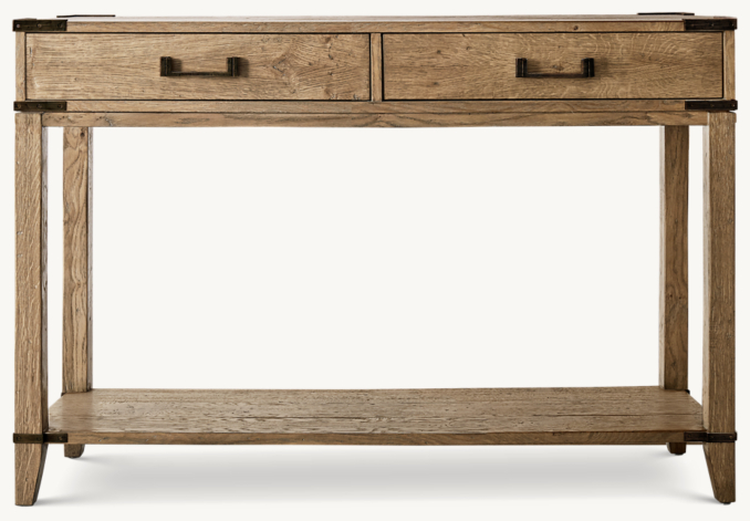 Cayden Campaign 2-Drawer Console Table | RH