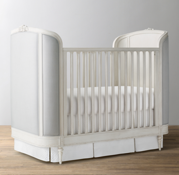 Aveline Upholstered Panel Crib French White