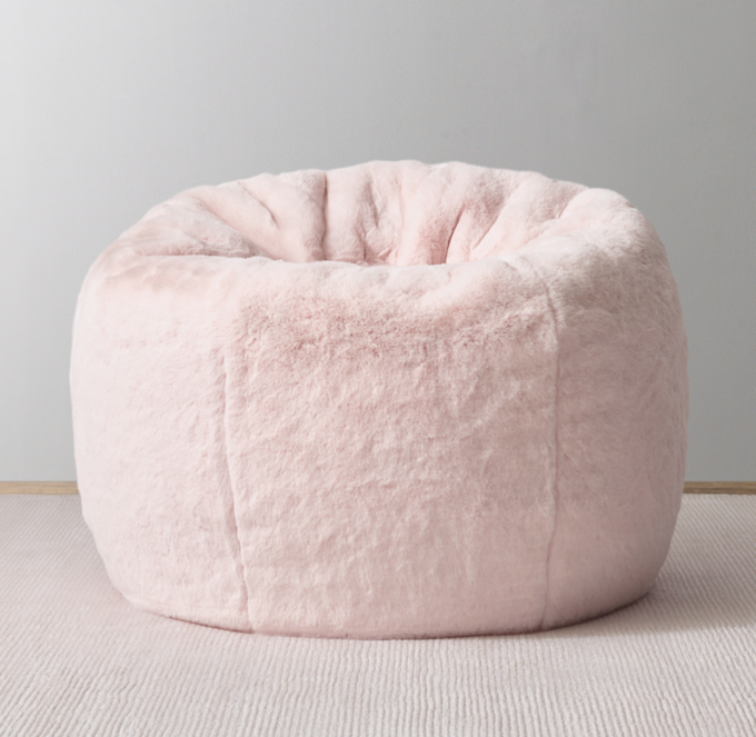 Lapin Ultra Fine Faux Fur Bean Bag Petal RH TEEN