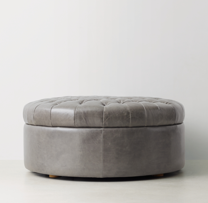 Restoration hardware round deals ottoman