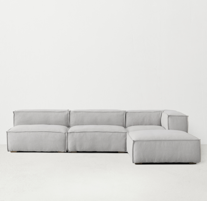 Rowan 91.3'' Wool Round Arm Modular Sofa Eureka Ergonomic