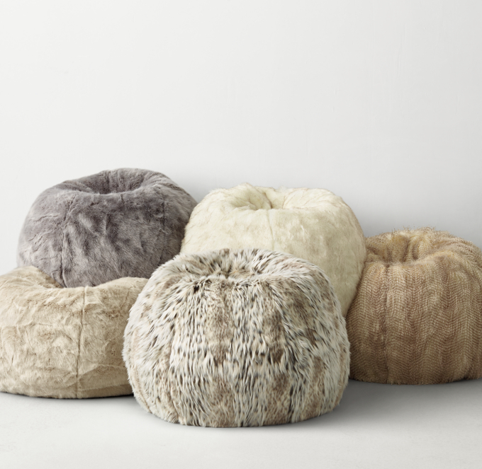 Pottery barn faux fur bean bag hot sale