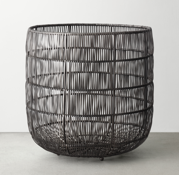 Woven Metal Wastebasket - Iron